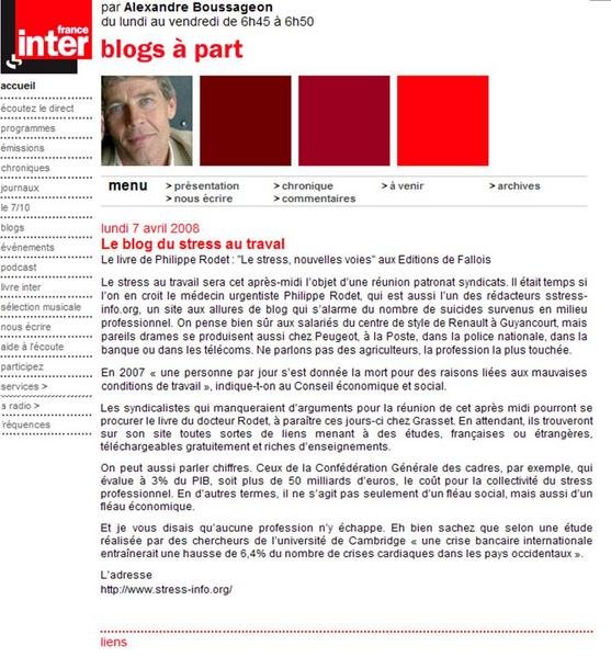 Notre blog sur “Blog à part”…