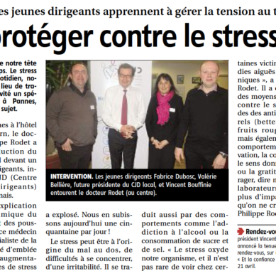 République du Centre - Se proteger contre le stress - CJD - Pannes